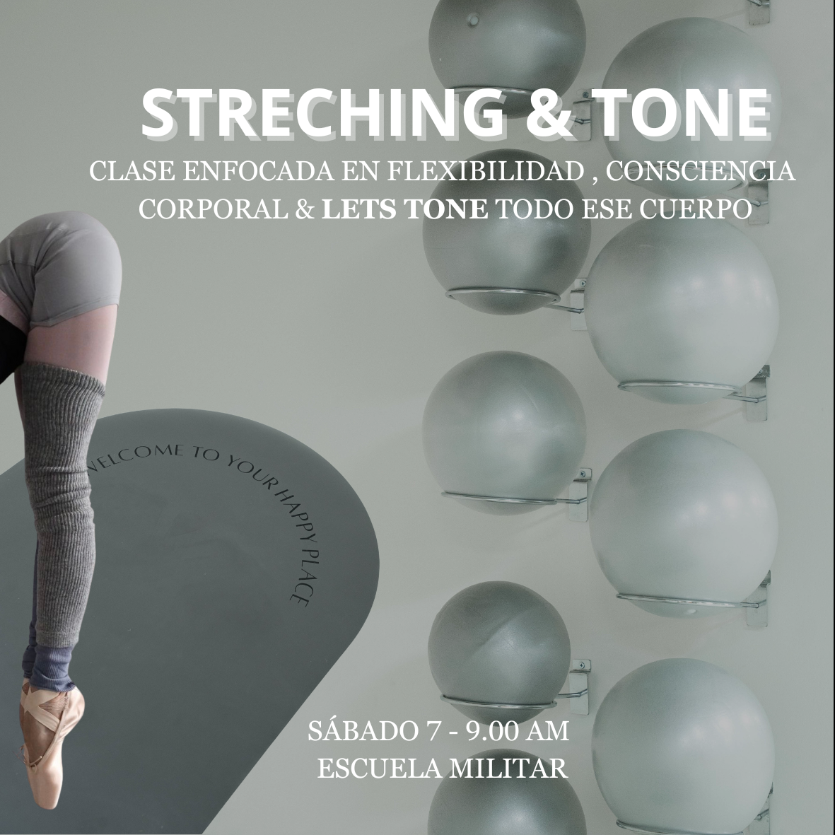 STRECHING & TONE  FITW CLASS - SÁBADO 7- 9.00 am -Escuela Militar